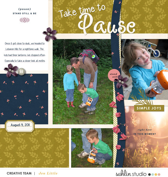Pocket Scrapbooking layout by mnjenlittle using Pause by Sahin Studio