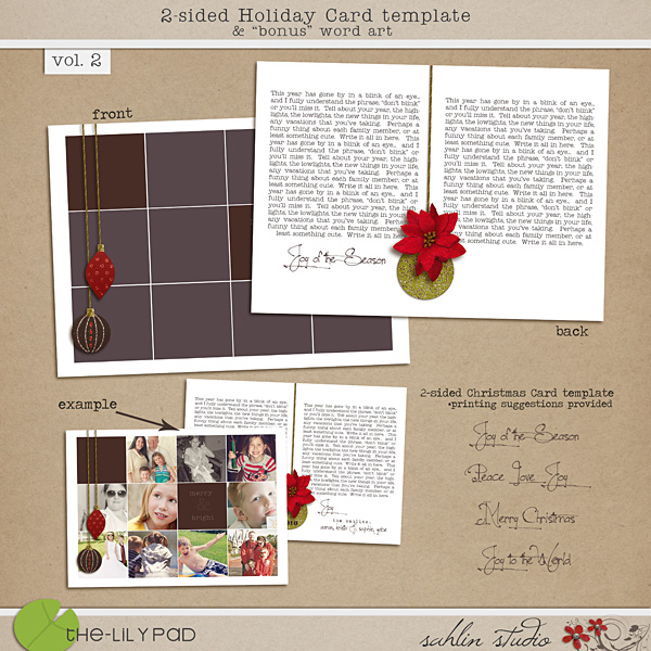 2 Sided Holiday Card Template vol. 2 by Sahlin Studio