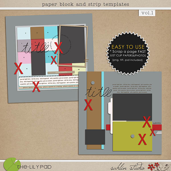 Paper Block and Strip Templates by Sahlin Studio