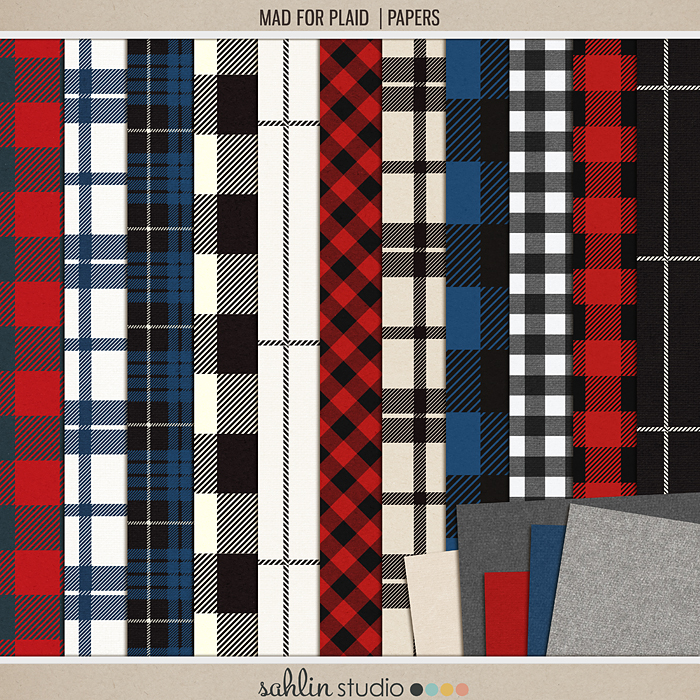 Mad for Plaid (Papers) by Sahlin Studio | Perfect for Project Life, December Daily or Document your December projects!!