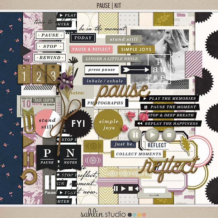 Pause | Kit by Sahlin Studio - Gratitude Scrapbook Kit