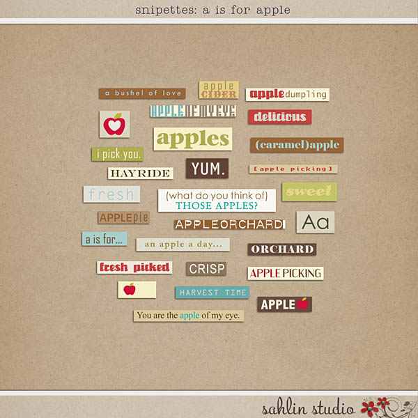 Snipettes: A is for Apple by Sahlin Studio