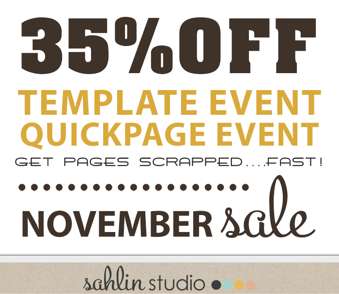 Template & Quickpage EVENT!! Sahlin Studio November Sale 30%OFF
