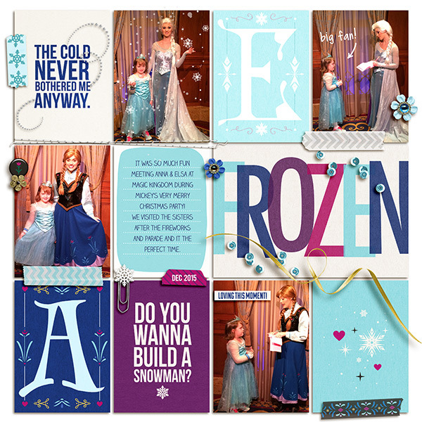 Disney's Frozen digital Project Life layout featuring Project Mouse: Ice by Britt-ish Designs and Sahlin Studio