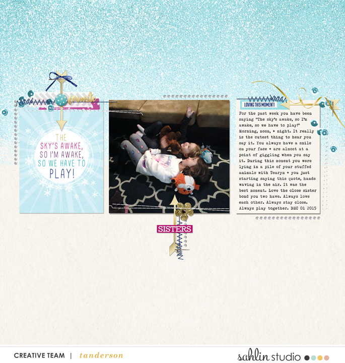 Sisters digital scrapbooking layout featuring Project Mouse: Ice by Britt-ish Designs and Sahlin Studio