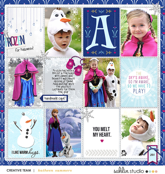Disney's Frozen digital Project LIfe page Snow Fun digital Project Life page featuring Project Mouse: Ice by Britt-ish Designs and Sahlin Studio 
