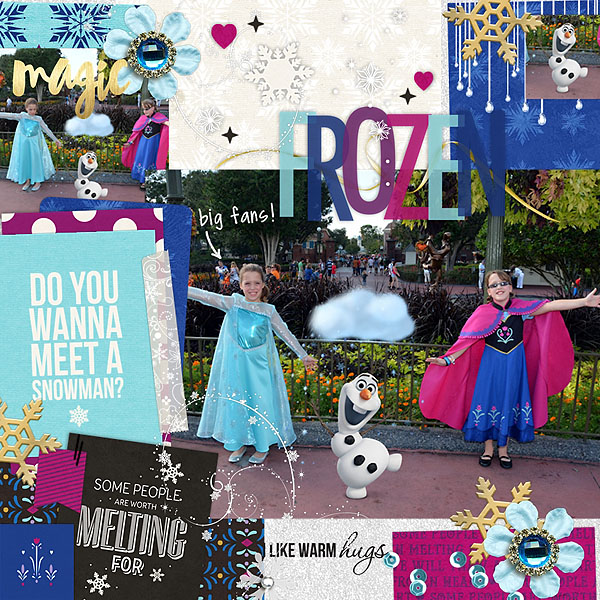 Disney's Frozen Digital Scrapbook page featuring Project Mouse: Ice by Britt-ish Designs and Sahlin Studio 