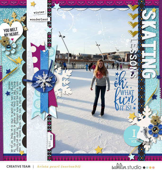 Skating digital scrapbooking page  featuring Project Mouse: Ice by Britt-ish Designs and Sahlin Studio 