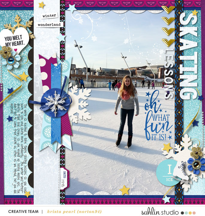 Skating digital scrapbooking page featuring Project Mouse: Ice by Britt-ish Designs and Sahlin Studio