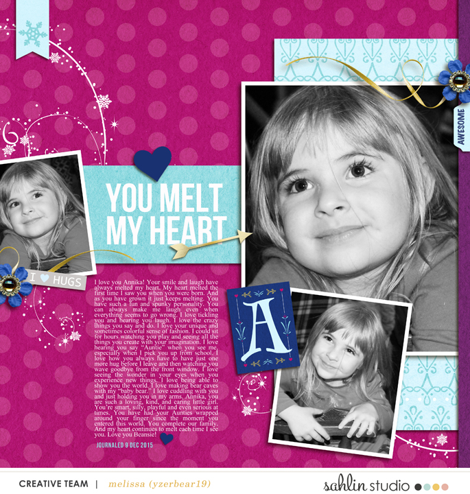 You Melt My Heart digital scrapbooking page featuring Project Mouse: Ice by Britt-ish Designs and Sahlin Studio