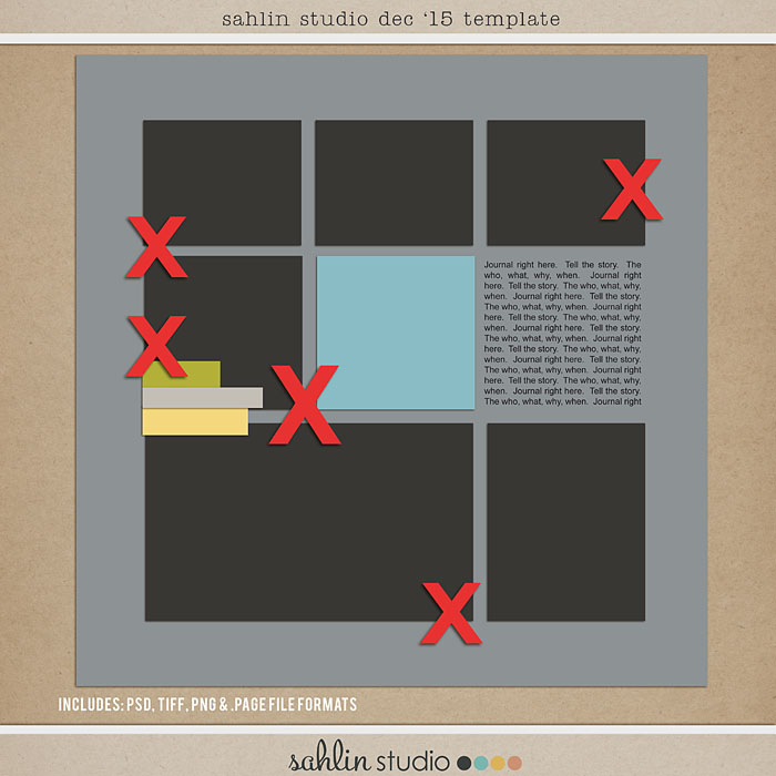 FREE Digital Scrapbook Template - December 2015
