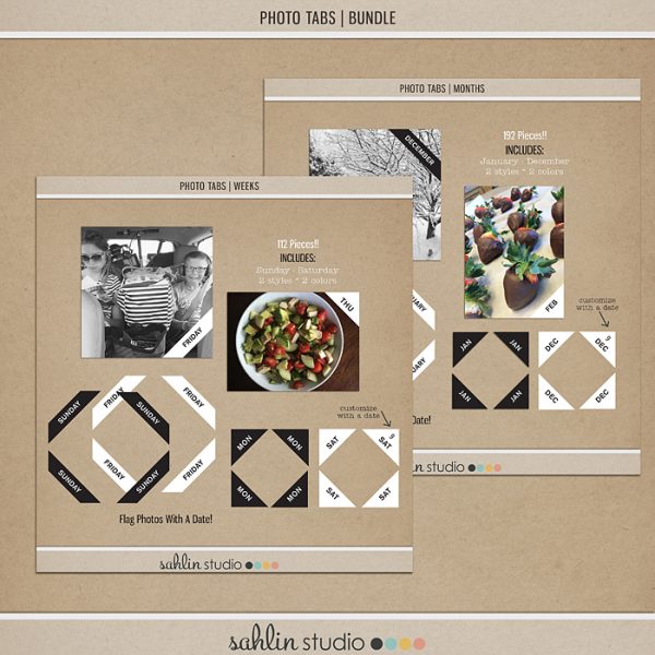 Photo Tabs | Weeks & Months BUNDLE by Sahlin Studio - Perfect for Project Life or 365!!
