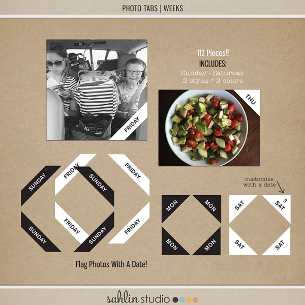 Photo Tabs | Weeks by Sahlin Studio - Perfect for Project Life or 365!!