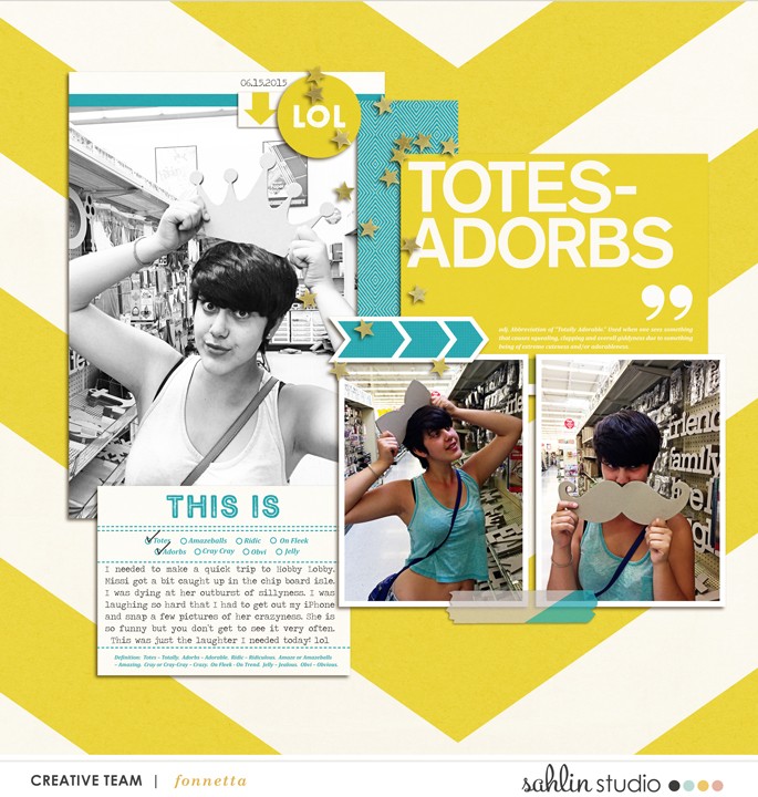Totes Adorbs Digital scrapbooking page  using Totes Adorbs by Sahlin Studio