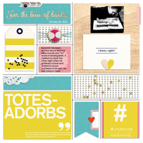 Totes Adorbs Digital Project Life page using Totes Adorbs by Sahlin Studio