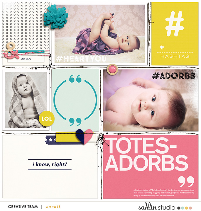 Totes Adorbs Digital Project Life page using Totes Adorbs by Sahlin Studio