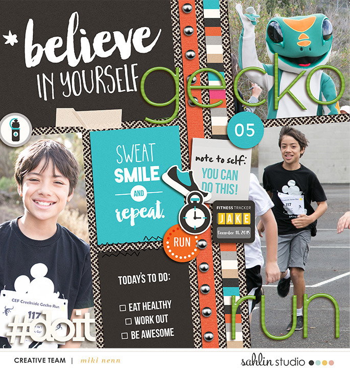 Believe in Yourself digital scrapbooking page using Love your Body by Sahlin Studio
