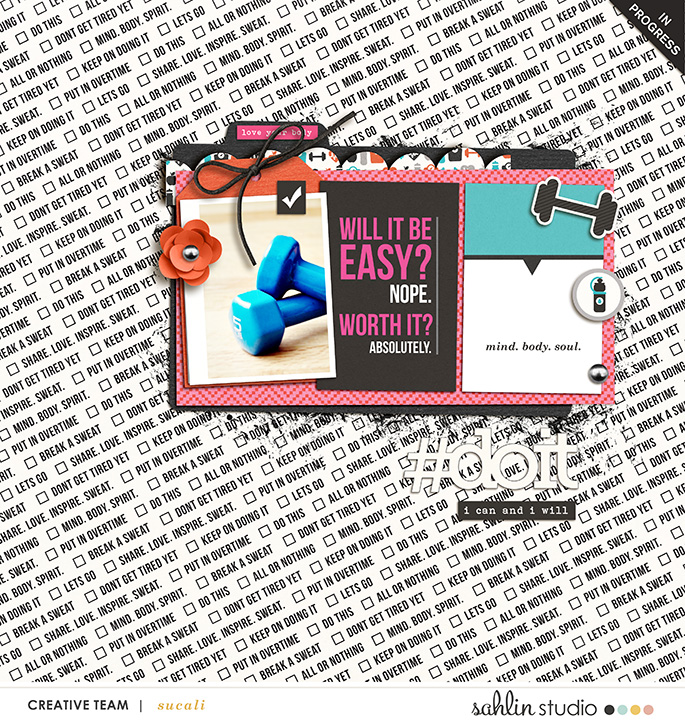 #DoIt digital scrapbooking page  using Love your Body by Sahlin Studio