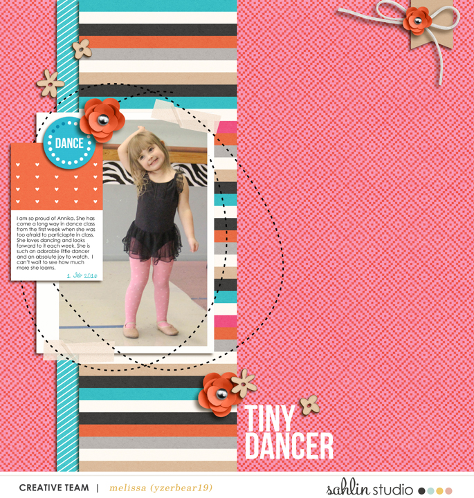 Tiny Dancer digital scrapbooking inspiration using Love Your Body by Sahlin Studio