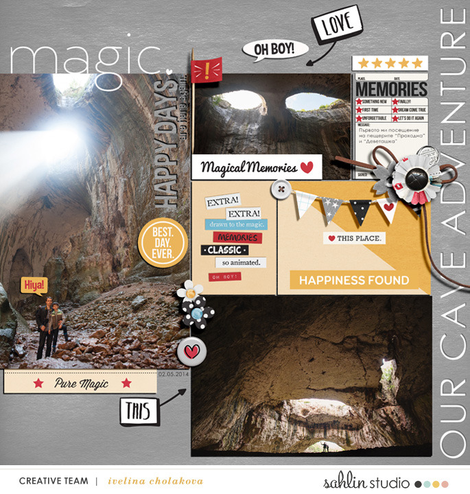 Our Cave Adventure digital scrapbooking page using  Project Mouse: Classic by Britt-ish Designs and Sahlin Studio