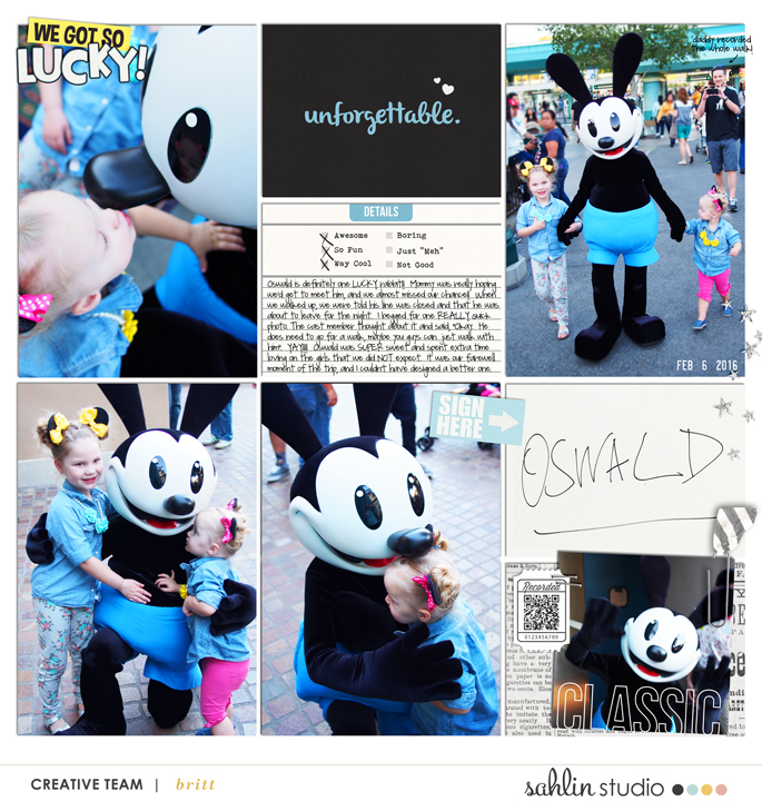 Disney Meet and Greet with Oswald digital Project Life page using  Project Mouse: Classic by Britt-ish Designs and Sahlin Studio