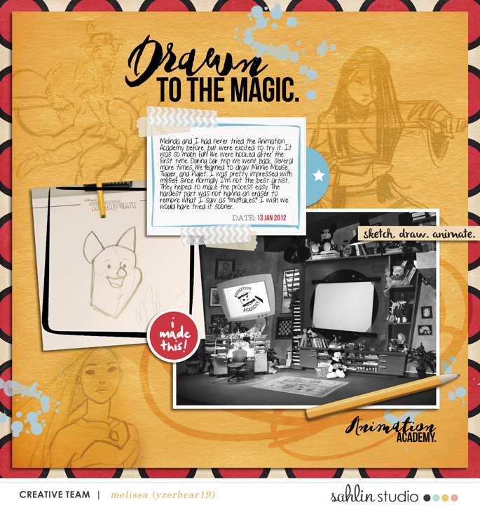 Disney Drawn to the magic digital scrapbooking page using  Project Mouse: Classic by Britt-ish Designs and Sahlin Studio