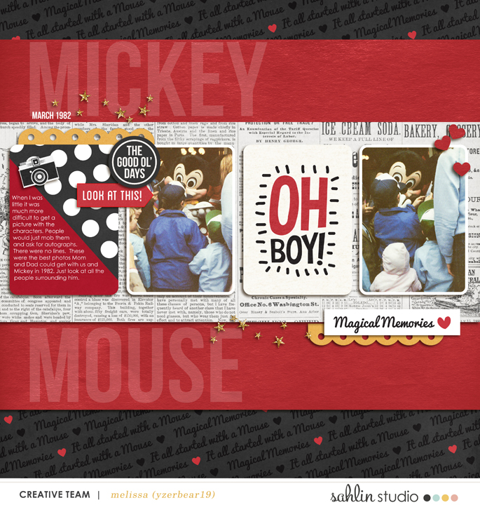 Disney's Mickey Mouse digital scrapbooking page  using  Project Mouse: Classic by Britt-ish Designs and Sahlin Studio