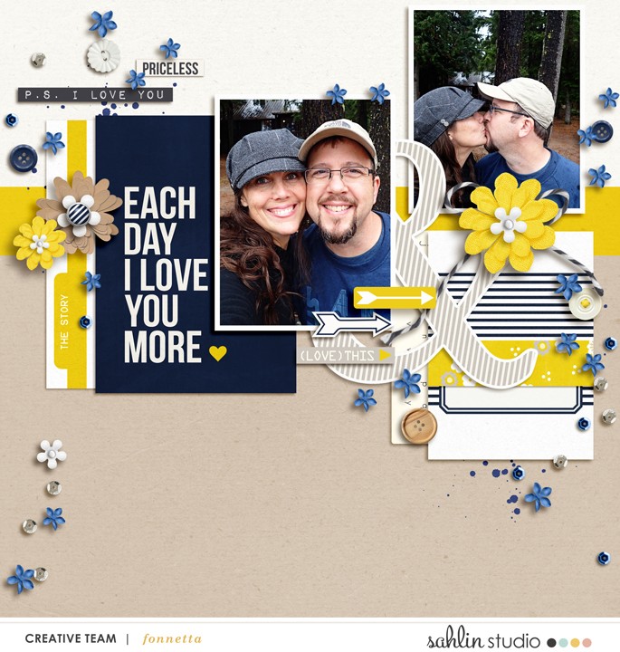 digital scrapbook layout created by fonnetta featuring P.S. I Love You by Sahlin Studio