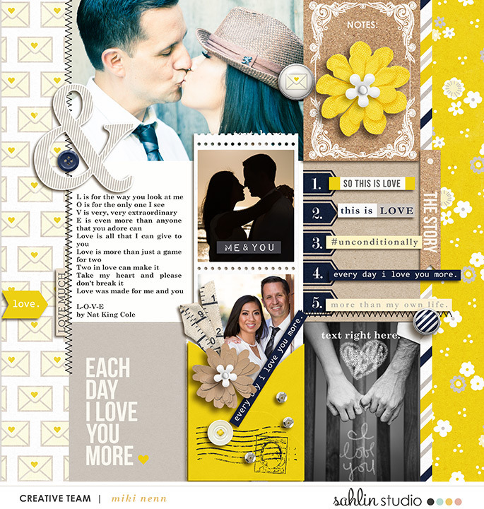 digital scrapbook layout created by mikinenn featuring P.S. I Love You by Sahlin Studio