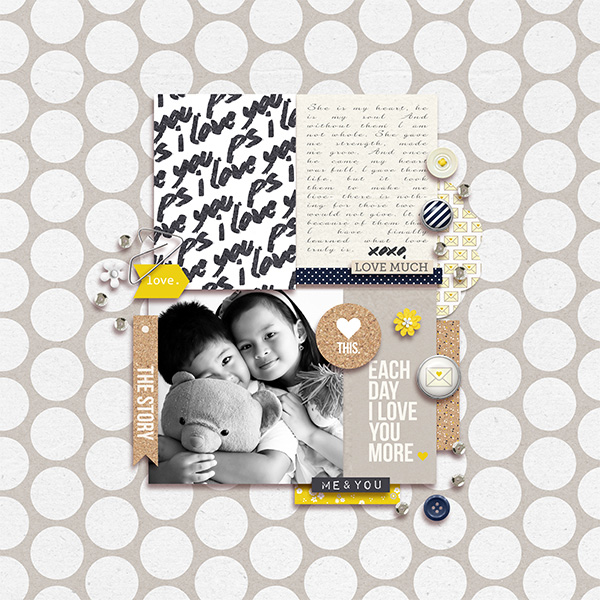 Digital Scrapbooking page featuring P.S. I Love You by Sahlin Studio