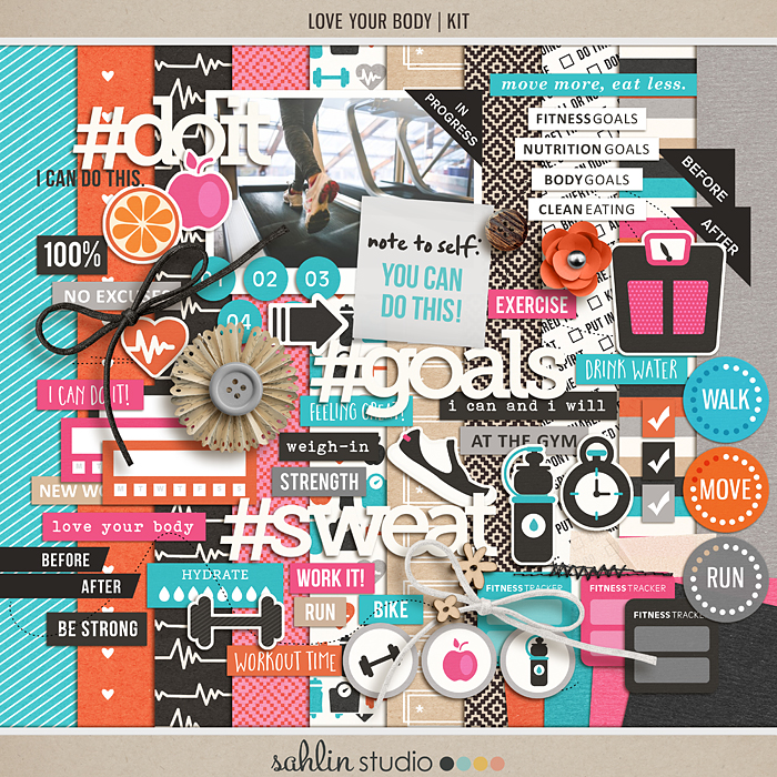 Sahlin Studio, Digital Scrapbooking DesignsLove Your Body (Kit) - Sahlin  Studio