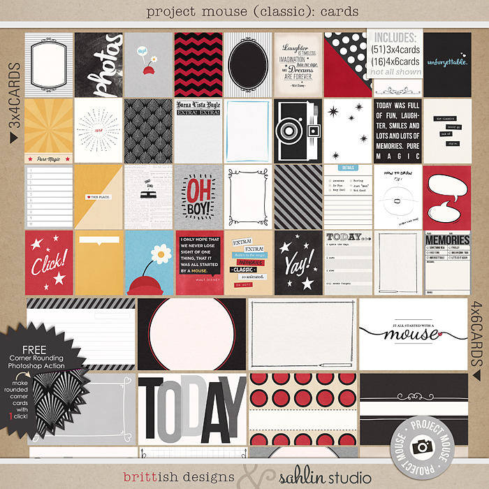 Project Mouse: Elements by Britt-ish Designs and Sahlin Studio - Perfect for Disney Hollywood Studio, Mickey Project Mouse or Project Life Albums!!
