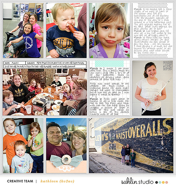 Week 11 digital project life double pageR using Photo Journal No.2 (4x6" Templates) by Sahlin Studio