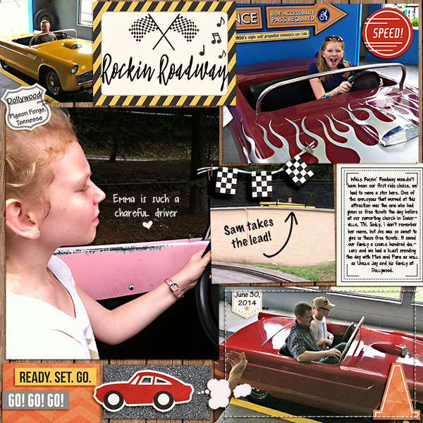 Rockin Roadway digital pocket scrapbooking page by becca using Project Mouse (Cars) by Britt-ish Designs and Sahlin Studio