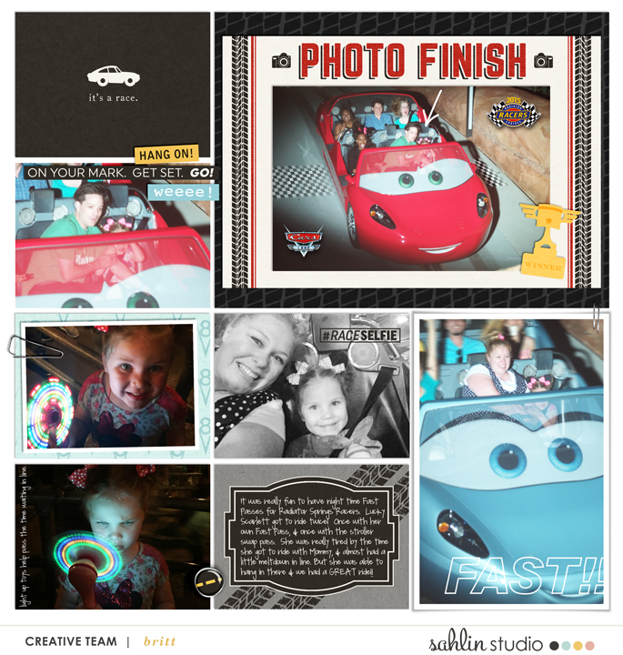 Disney's Cars digital scrapbooking page using Project Mouse (Cars) by Britt-ish Designs and Sahlin Studio