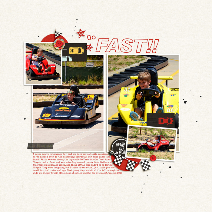 Go Fast digital scrapbooking page by jk703 using Project Mouse (Cars) by Britt-ish Designs and Sahlin Studio