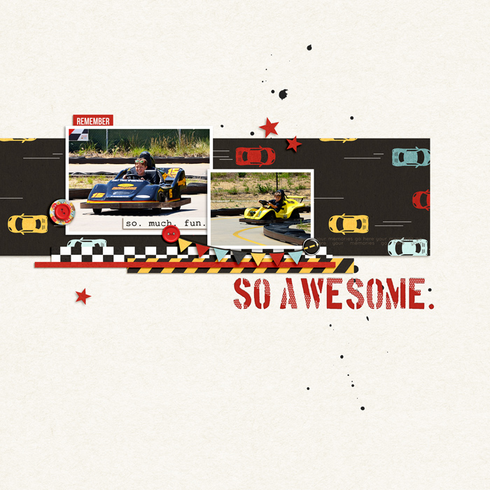 So Awesome digital scrapbooking page by jk70 using Project Mouse (Cars) by Britt-ish Designs and Sahlin Studio