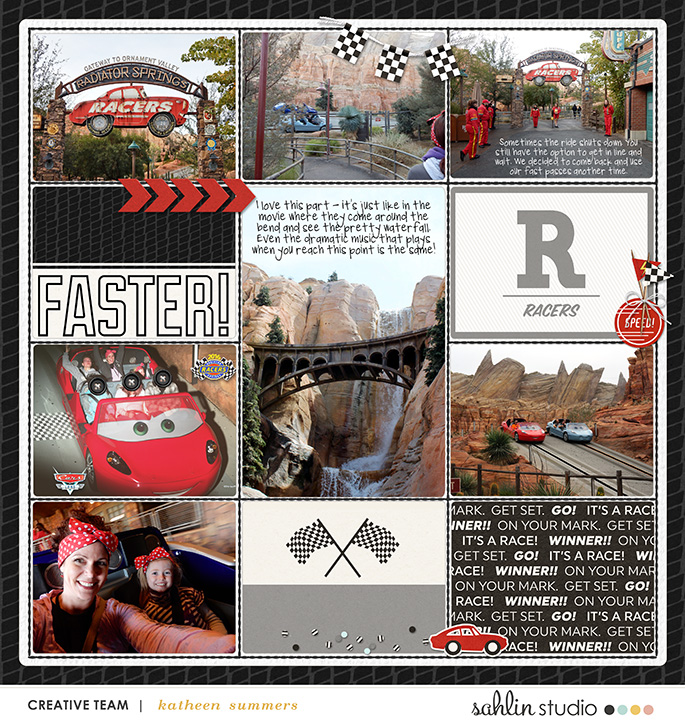 Disney's Radiator Springs digital pocket scrapbooking page  using Project Mouse (Cars) by Britt-ish Designs and Sahlin Studio