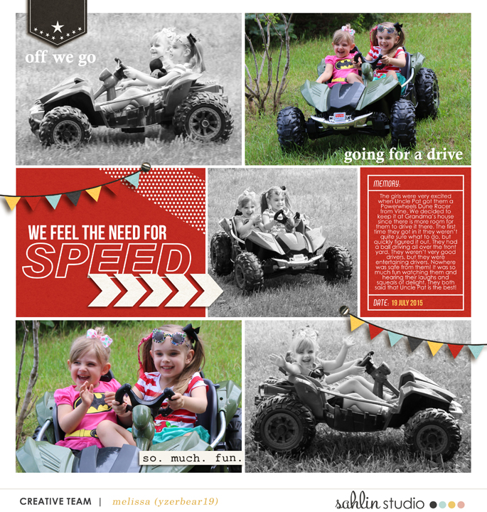 Need for Speed digital pocket scrapbooking page  using Project Mouse (Cars) by Britt-ish Designs and Sahlin Studio