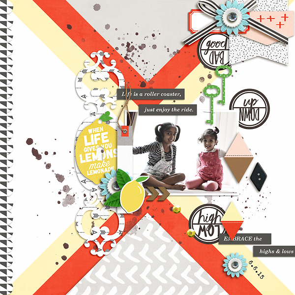 Digital scrapbooking page  using  Highs and Lows by Sahlin Studio 