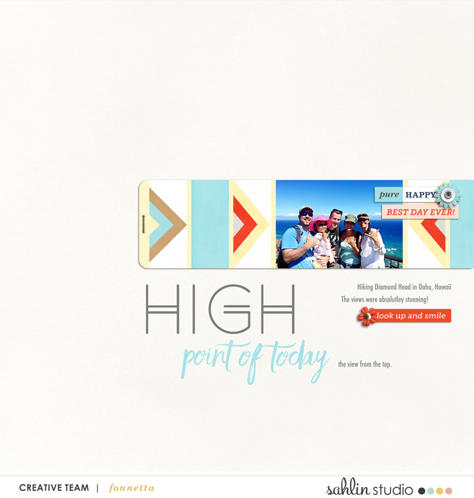 High point digital scrapbooking page using  Highs and Lows by Sahlin Studio 