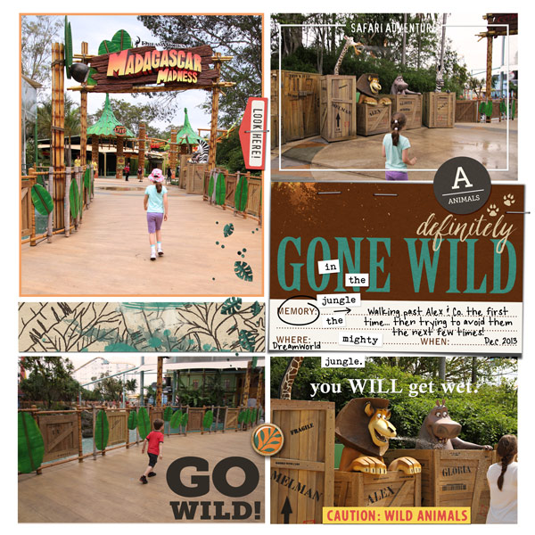 Go Wild!!  Madagascar Project Life page using Project Mouse: Animal by Britt-ish Designs and Sahlin Studio