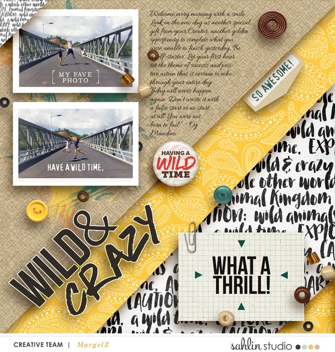 Wild & Crazy digital scrapbooking page using Project Mouse: Animal by Britt-ish Designs and Sahlin Studio