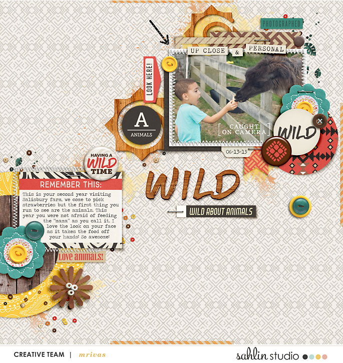 Wild digital scrapbooking page using Project Mouse: Animal by Britt-ish Designs and Sahlin Studio