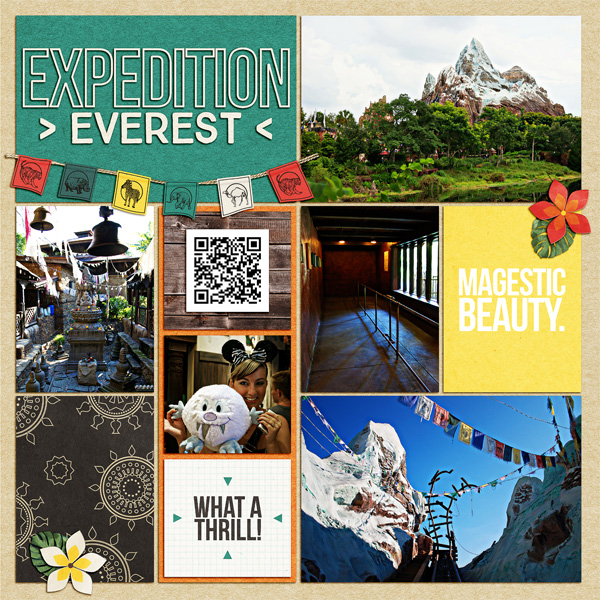 Expedition Everest Animal Kingdom Project Life page using Project Mouse: Animal by Britt-ish Designs and Sahlin Studio