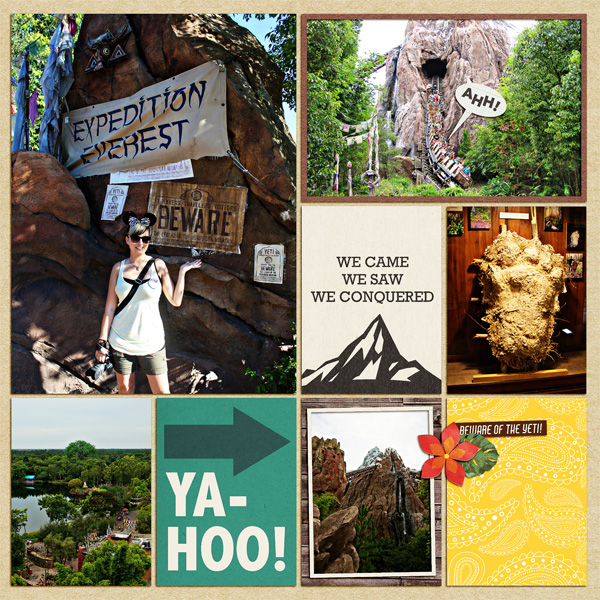 Expedition Everest Animal Kingdom Project Life page using Project Mouse: Animal by Britt-ish Designs and Sahlin Studio