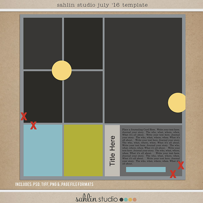 Sahlin Studio, Digital Scrapbooking DesignsFREE Digital Scrapbooking  Template / Sketch, June '23 - Sahlin Studio