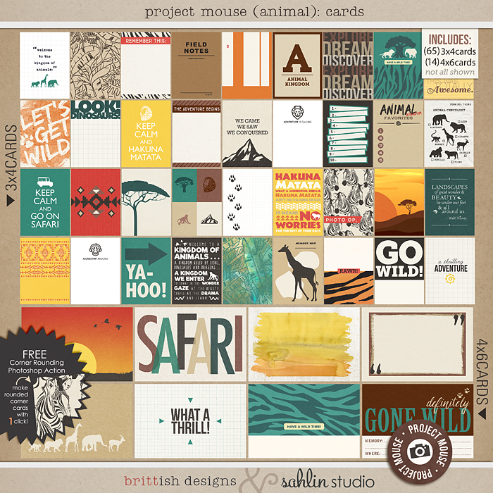 Project Mouse: Journal Cards by Britt-ish Designs and Sahlin Studio - Perfect for documenting Project Life for Animal Kingdom, safari,