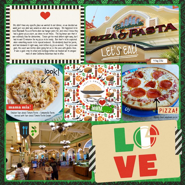 Pizza Pasta Italy Project Life Layout page using Project Mouse (World): Italy by Britt-ish Design and Sahlin Studio