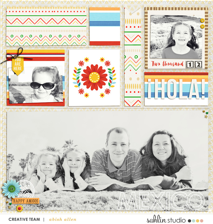 Mexico Digital SCrapbook Layout page using Project Mouse (World): Mexico by Britt-ish Design and Sahlin Studio
